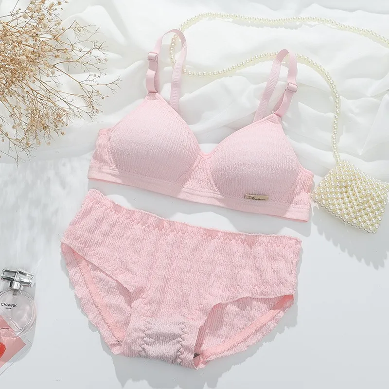 Women Bra Set Sport Lingerie Non-Wire Bralette Top Sexy Low Waist ...