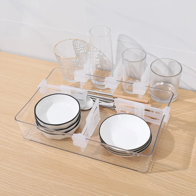 4PCS/Lot Refrigerator Space Telescopic Partition Side Door Box Separator Organizer Divider Splint Kitchen Accessories #3107
