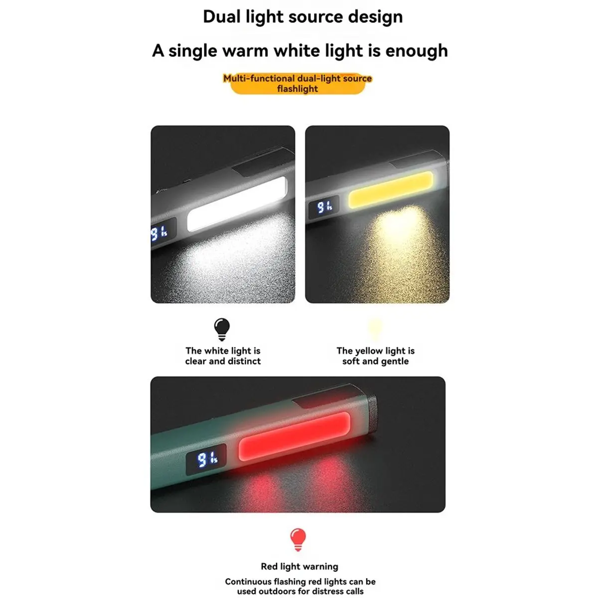 펜 클립이 있는 A10R LED 미니 손전등 미니 손전등 USB 충전 작업등 캠핑 라이트 A