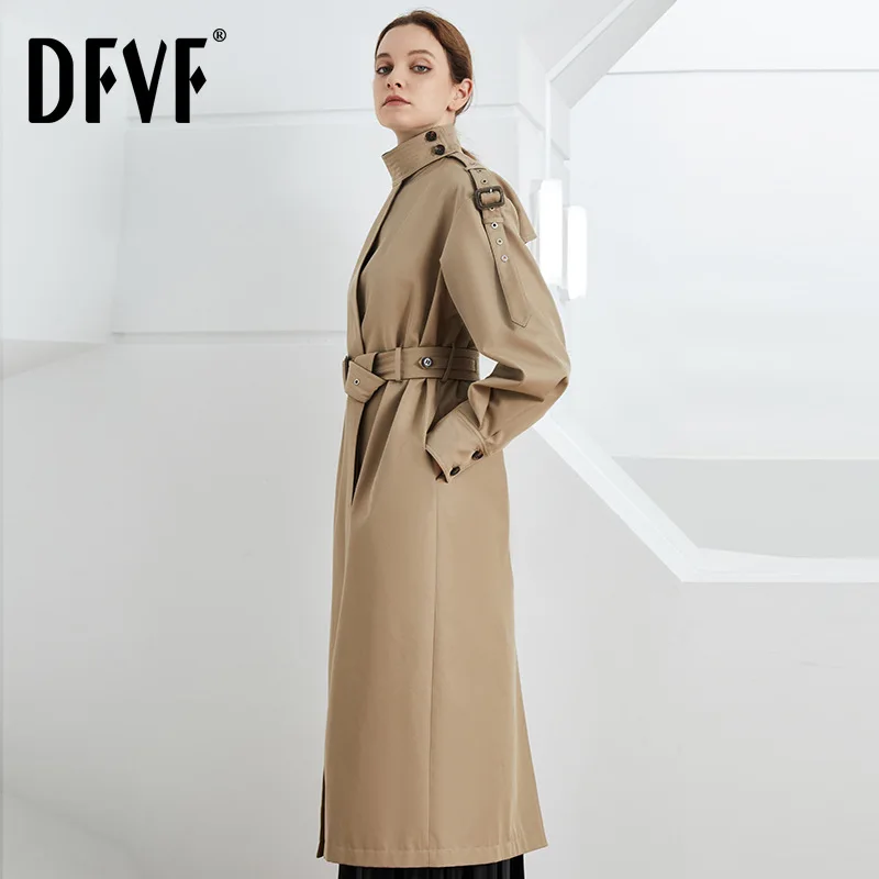 Two-Color Leather Trench Coat for Women, Temperament, Simple Atmosphere, Long Jackets, Winter Clothes