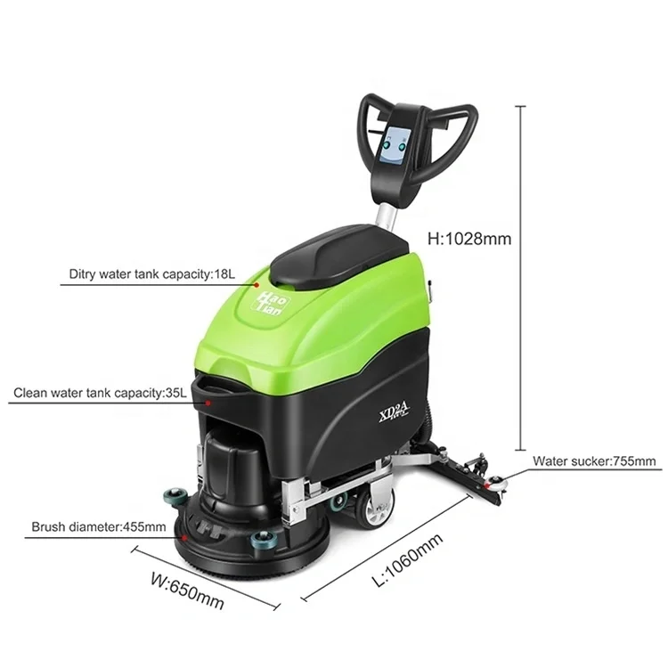 XD2A Walk Behind Floor Sweeper Epoxy Rubber Terrazzo Gym Scrubber Floor Cleaning Machines