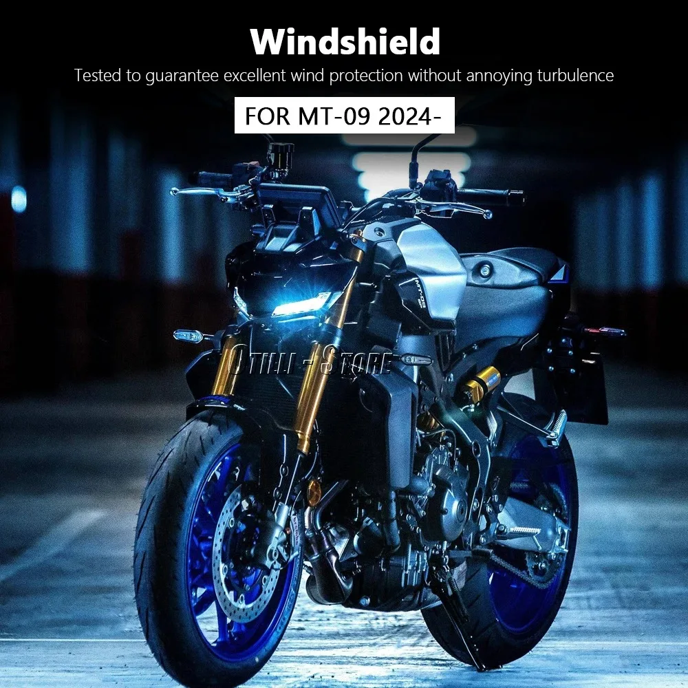 Motorfiets Voorruit Voor Yamaha Mt09 Mt 09 MT-09 2024 Windscherm Deflector Cover Protector Windscherm