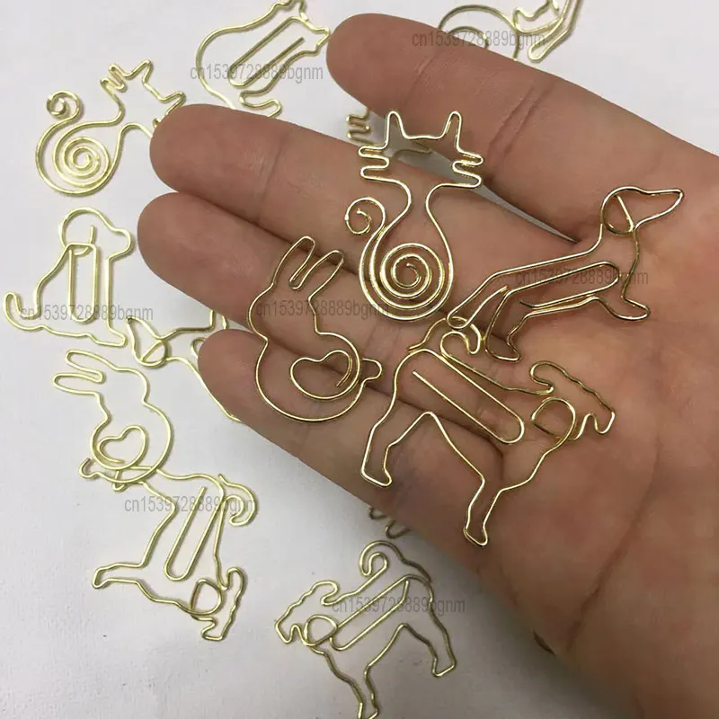 30Pcs 미니 종이 클립 다른 모양의 금속 책갈피 클립 세트 사진 티켓 편지지 Orgainzer 액세서리 골드 컬러