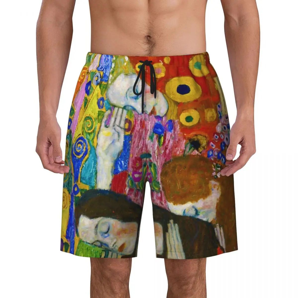Gustav Klimt Hope Ii Print Costume Da Bagno Da Uomo Quick Dry Beachwear Beach Board Shorts Painting Art Boardshorts