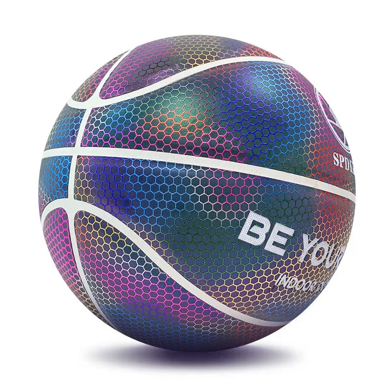 

Fluorescent Luminous Soft Microfiber Basketball Size 7 Wear-Resistant Anti-Slip Outdoor Indoor Professional Basketball Ball