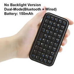 Compact Rechargeable Bluetooth Keyboard - Slim Wireless Pocket Keypad with 49 Keys (No Backlight)