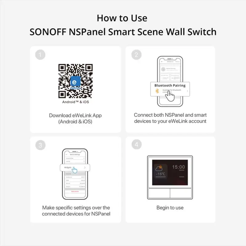 Wi-Fi, Termostato, Controle All-in-One, Painel de Parede