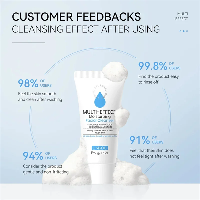 Facial Cleanser Deep Cleansing Foam Remove Dark Spots Acne Mark Pores Refining Blackheads Oil Control Face Wash Scrub Gel