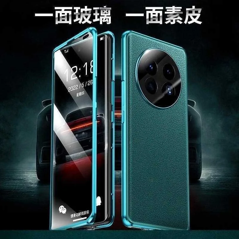 Premium 360° Protective Leather Bumper Case with Tempered Glass – Double-Sided Full Coverage