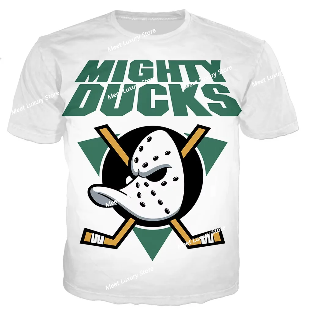 Disney Mighty Duck Helmet Children's Cartoon Pattern 3D Printed Men T-shirt Men's and Women's Tshirt Summer Men Clothing Tshirt 2