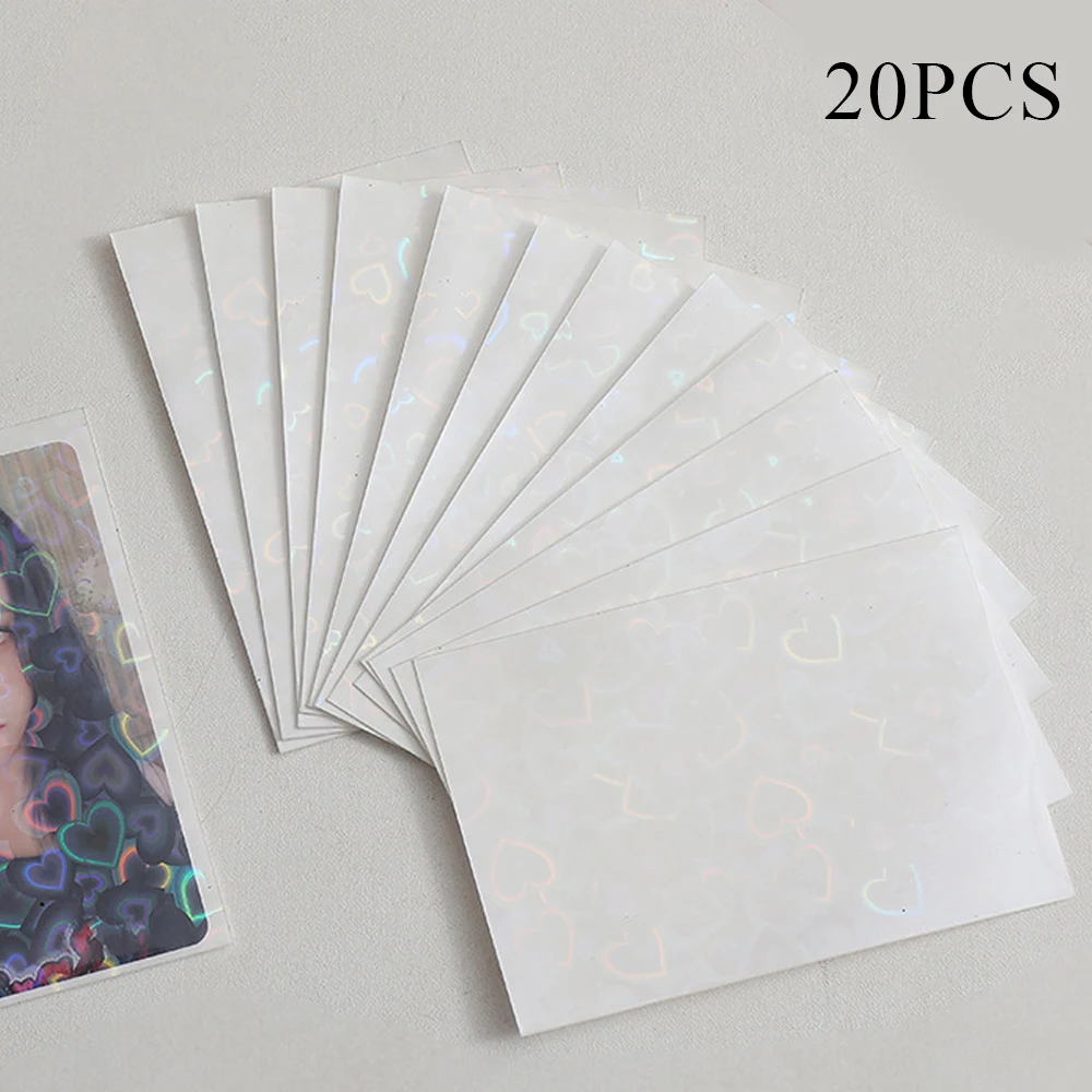 20Pcs/Pack InsCard Sleeves Glittery Love Heart InsToploader Card Photocard Sleeves Idol Photo Cards Protective Storage Case 4