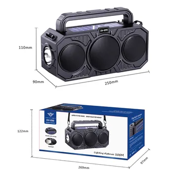 Outdoor Bluetooth Speaker Flashlight Convenient Solar Wireless Card Insertion Radio Handheld Small Subwoofer Speakers For Camp 6