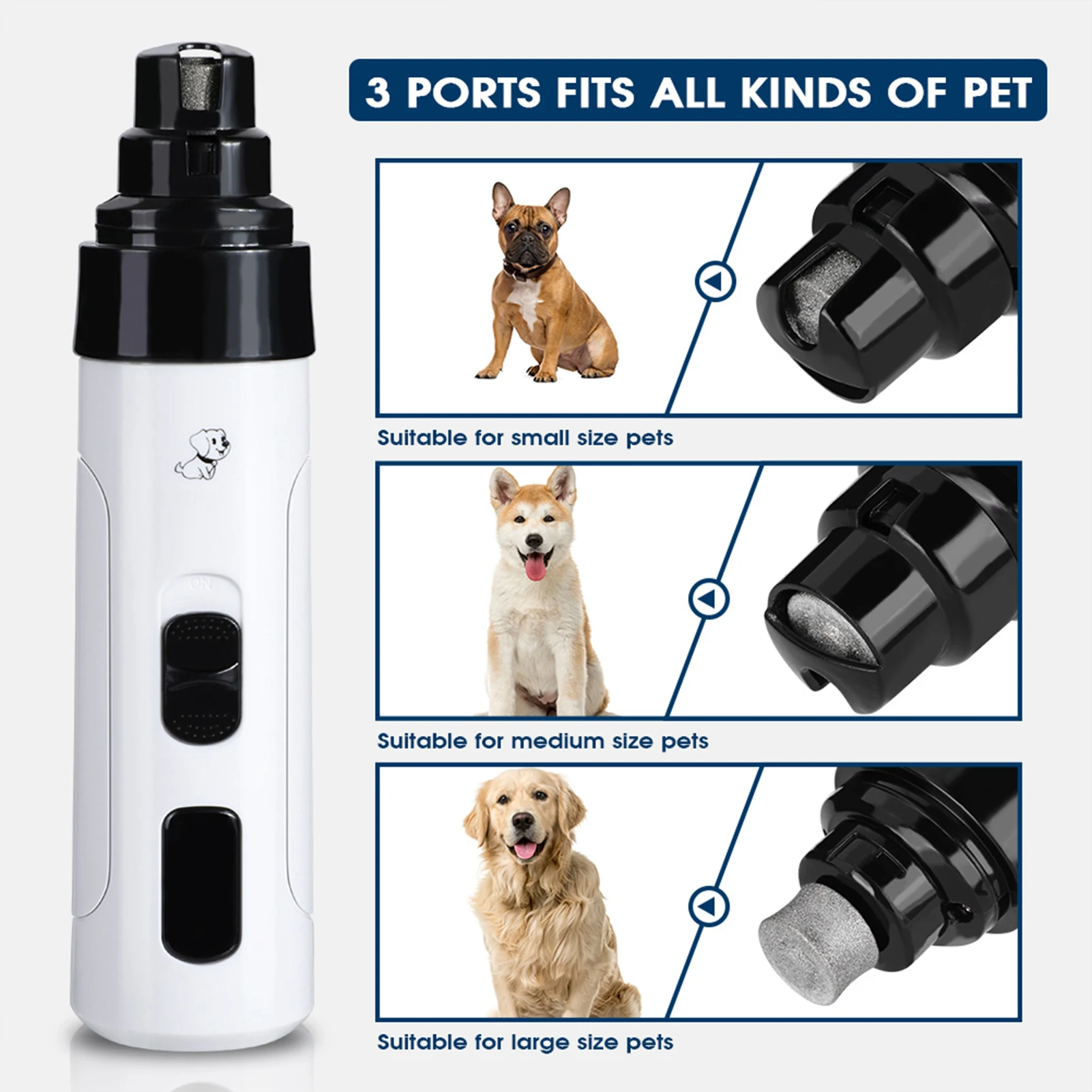 Pet Nail Grinder Quiet Electric Nail Clipper USB Rechargeable for Small Medium Dogs Cats