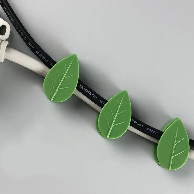 10Pcs Plant Climbing Wall Fixer Leaf Type Green Plant Invisible Fixing Device Vine Clip Fastener Snap Traction Shaping