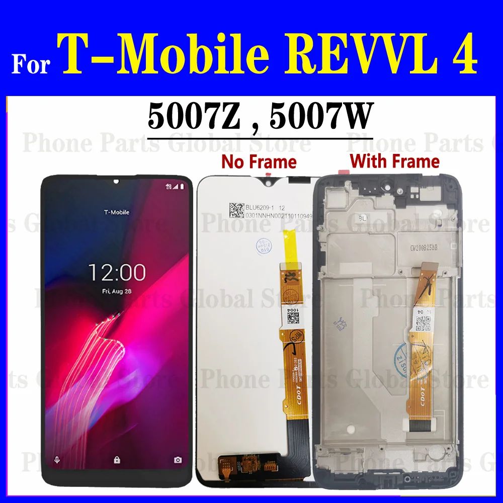 For T-Mobile Revvl 4 5007Z 5007W 6.22 "Per T-Mobile Revvl 4 Display Lcd Con Cornice 5007Z 5007W Touch Panel Screen Digitizer Assembly Sostituzione Dis
