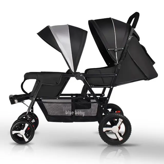 Poussette double pour bébé, siège avant et arrière, légère, pliable, Double assise et couchée, deuxième poussette pour bébé 1