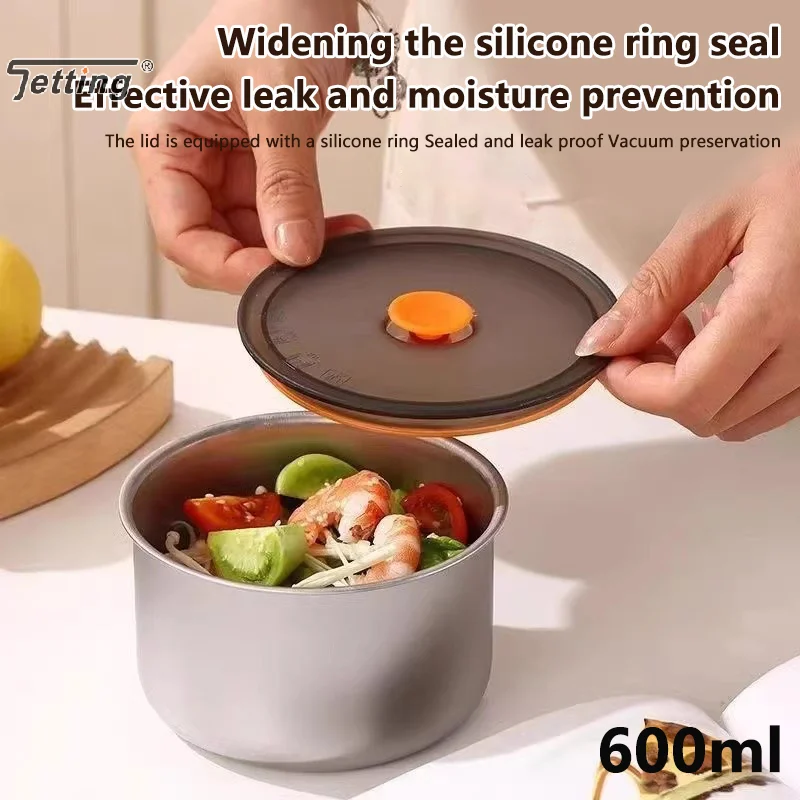 Stainless Steel Fresh-keeping Bowl Home Storage Preservation Sealed Box Portable Picnic Moisture-proof Food Fruit Bento Boxes