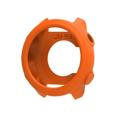Premium Soft Silicone Smart Watch Case Cover - Clear Bumper Protector Shell Accessories (Orange)