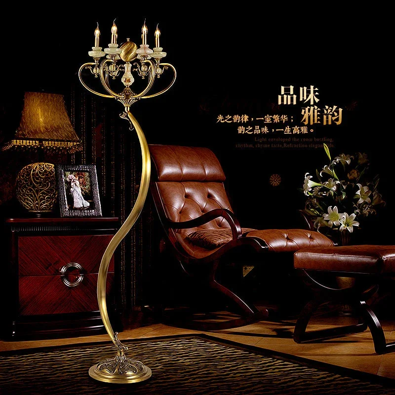 Рисунок 3 - Американская Ретро медная Нефритовая Напольная Лампа