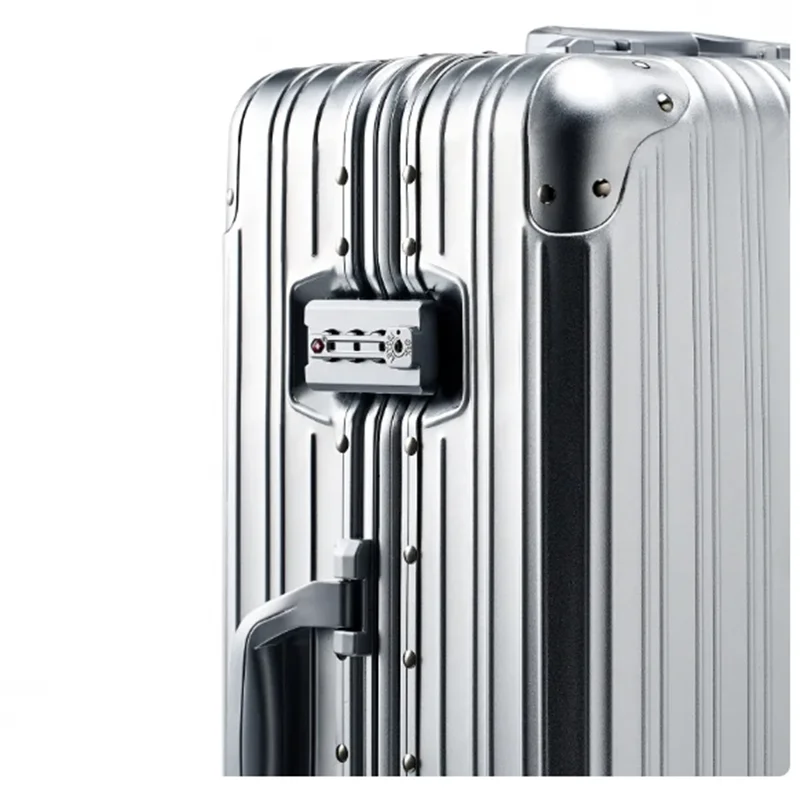 Unisex All Aluminum Alloy Frame Travel Suitcase On Wheels Business Rolling Trolley Luggage Case Large Bags Trunk