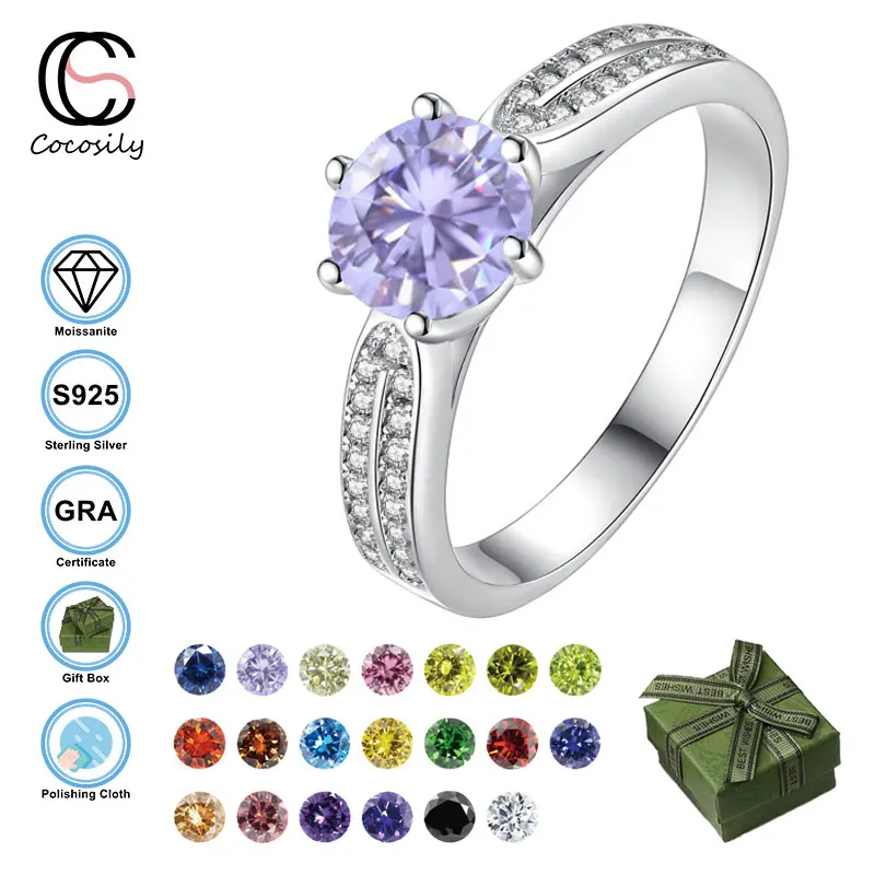 

Кольцо женское из серебра 925 пробы с муассанитом, 3 карата