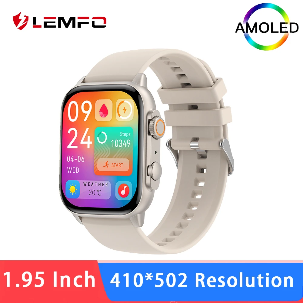 

LEMFO Amoled Smart Watch Ultra Series 8 Smartwatch Men Women Bluetooth Call 1.95 Inch 410*502 HD Screen 30 Days Standby