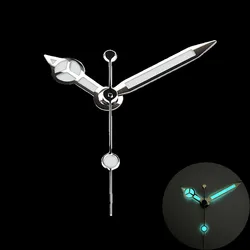 Elegant Polished Silver and Gold Watch Hands with Bright Green and Blue Luminous Finish (2)