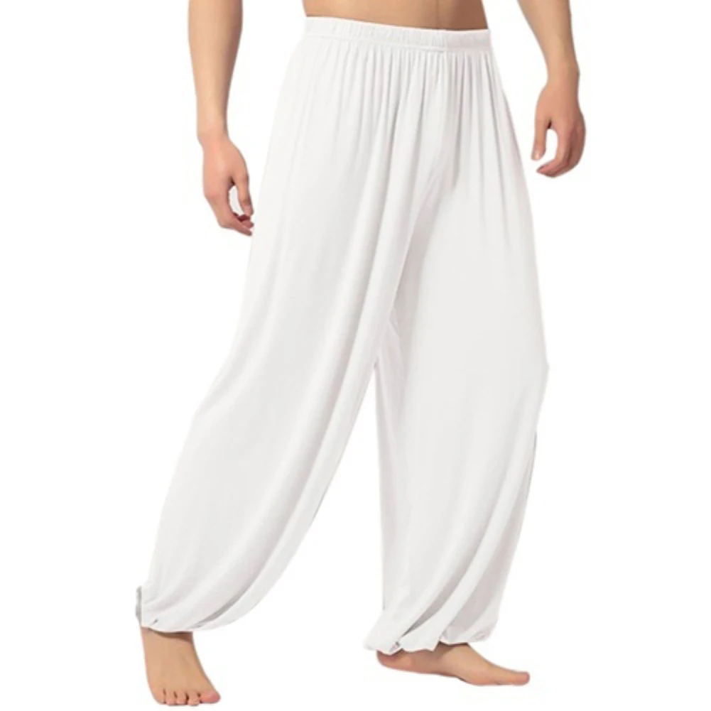 

Casual Loose Joggers Pants for Men Solid Baggy Wide Sweatpants Slacks Dance Yoga Harem Trousers Elastic Waist Pant for Male 2023