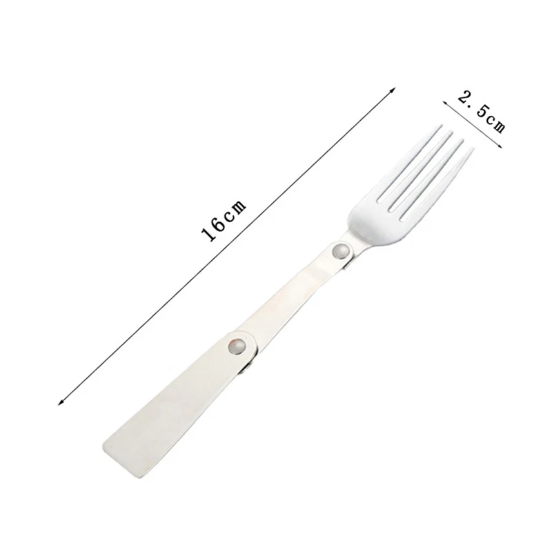 Portable Folding Tableware Set Stainless Steel Spoon and Fork for Thermos Camping Travel and Other Outdoor Activities with Box