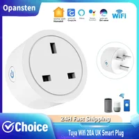 Tuya Wifi 20A UK Smart Plug Mini Power Monitor Socket Remote Vioce App Control Timing Smart Home Work With Google Home Alexa