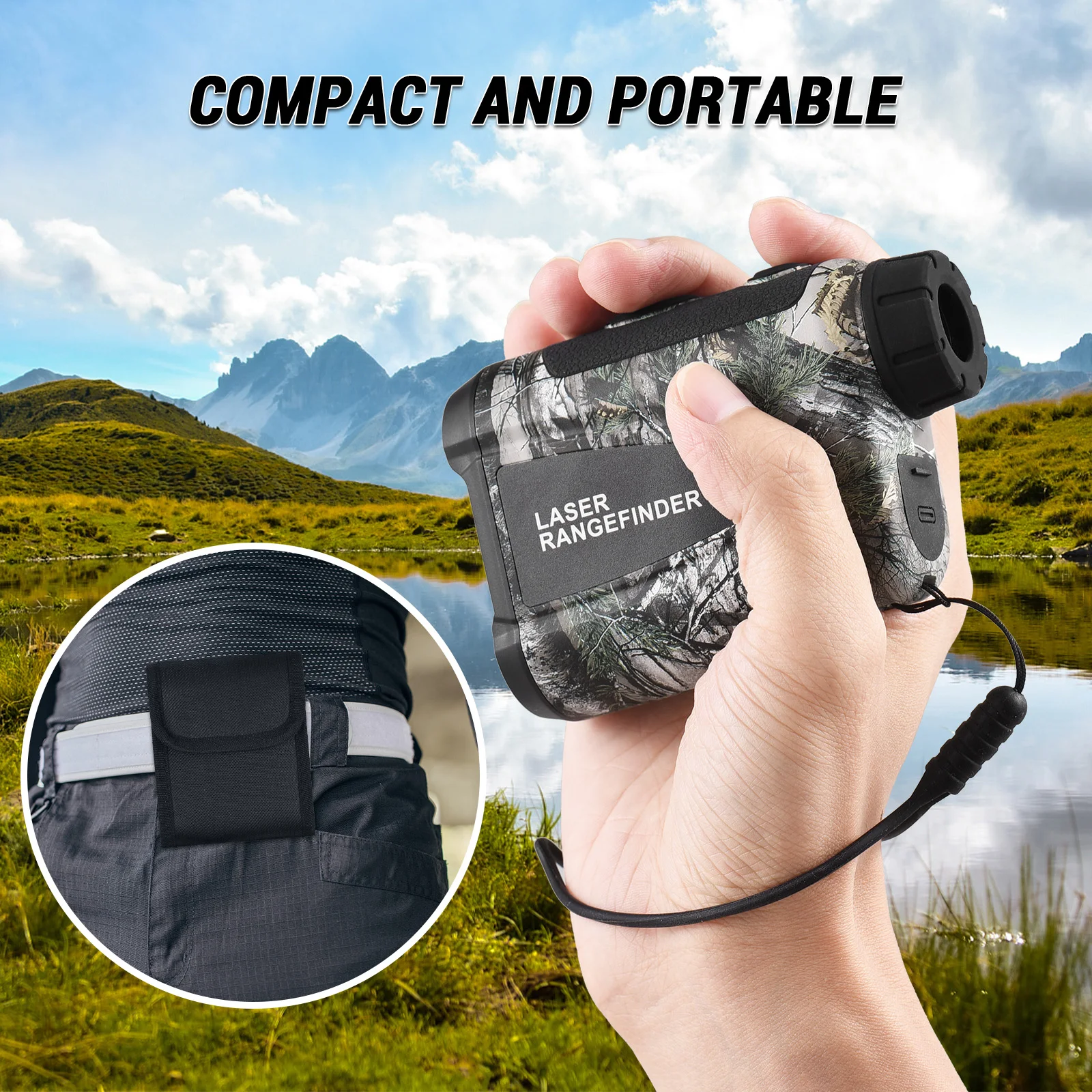 Golf Range Finder with Slope Angle Measurement Height and Speed Function Waterproof 6X Three-barrel Laser Rangefinders Golf