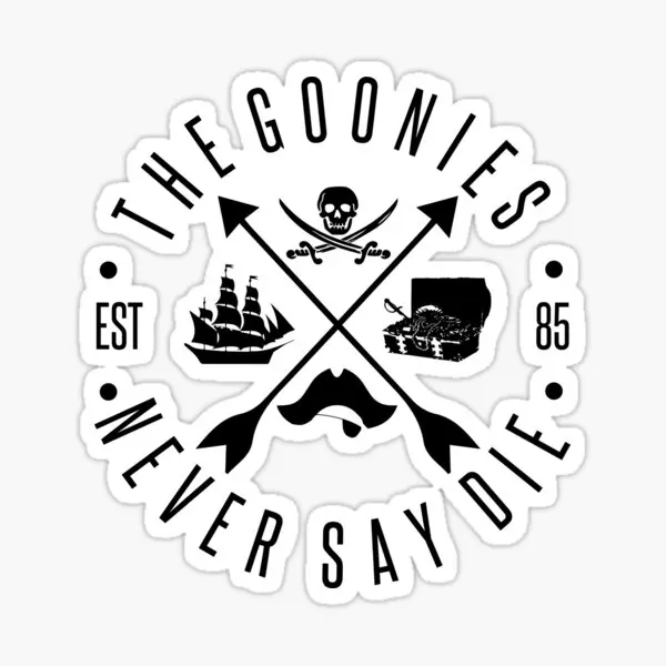 The Goonies  5Pcs Stickers For Window Stickers Funny Anime Art Decorations Home Room Luggage Decor  Print Cartoon Bumper Kid