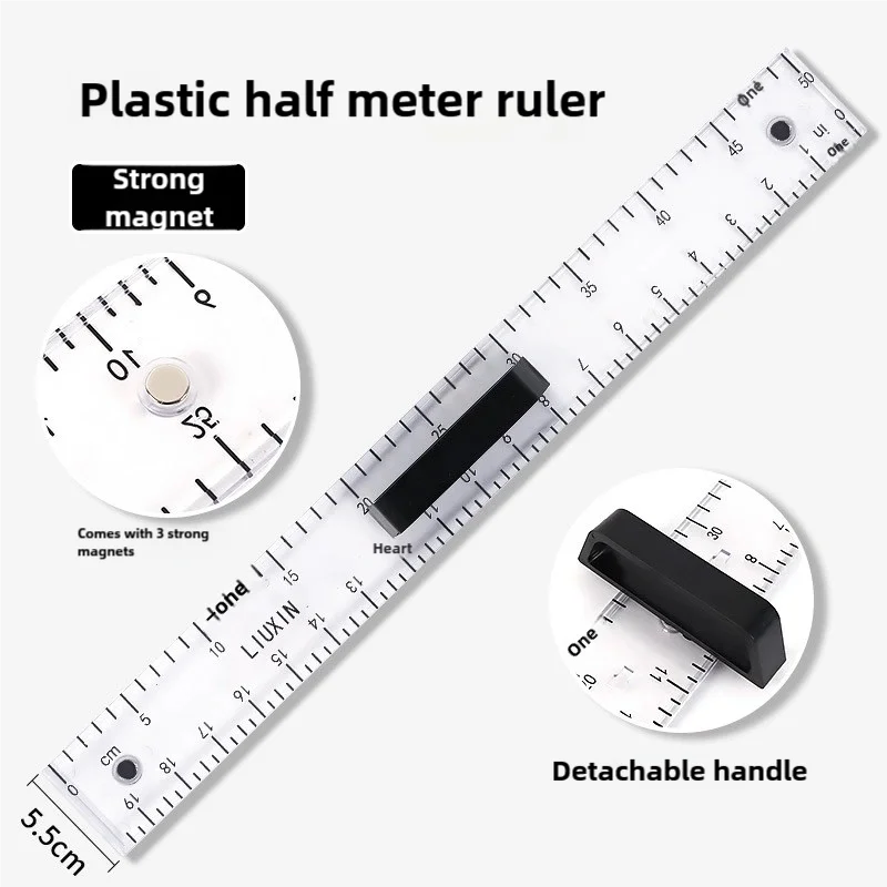 Large Math Geometry Rulers Plastic Geometry Tool for Blackboard White Board Teachers Class Math Set 40cm