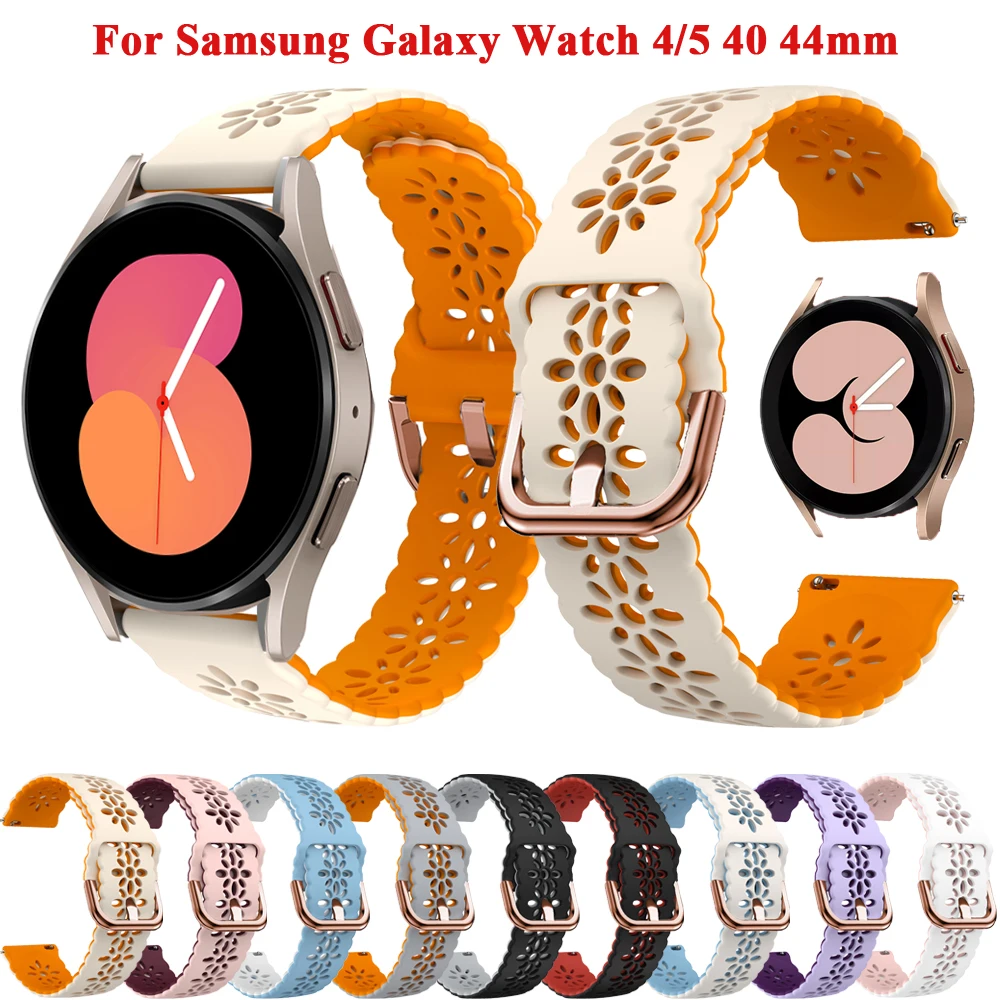 

Ремешок сменный 20 мм для смарт-часов Samsung Galaxy Watch 5 Pro/4 44 40 мм, силиконовый браслет для наручных часов 4 Classic 46 42 мм