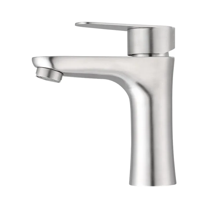 304 stainless steel hot and cold faucet, small waist shape lead-free health faucet, bathroom basin faucet