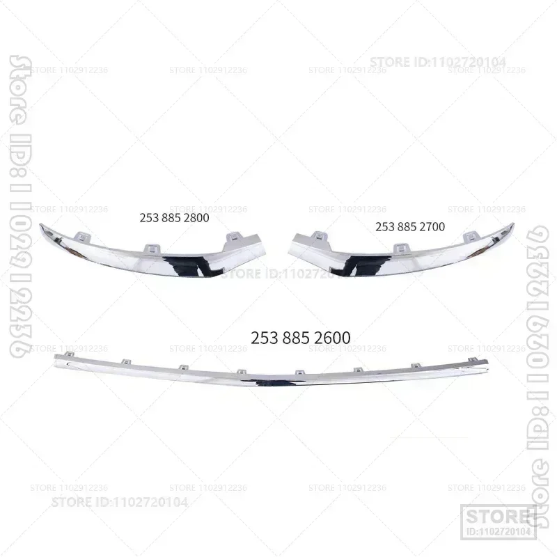 Car Bumper Spoiler Bumper Lip Bumper Strip Bumper Lip Decoration Front Bumper Decoration Front Bumper Cover Bumper Protector For Mercedes Benz GLC Class W253 X253 C253 Front Bumper Molding Chrome Trim 2538852600 2538854300 2538854400