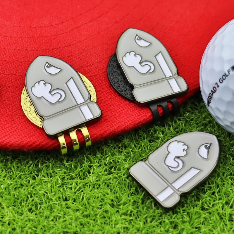Golf Ball Marker Hat Clip Metal with Clip Creative Cartoon Cannonball Position Mark