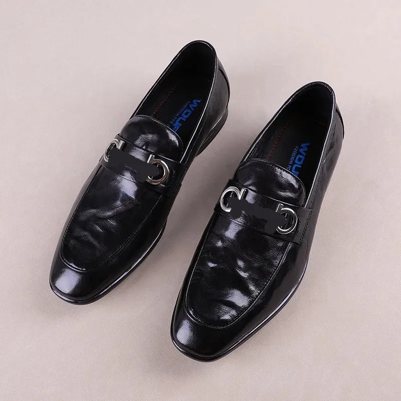 New Men's shoes, cover foot, style, leather single shoes, buckle, Bullock, handmade shoes man