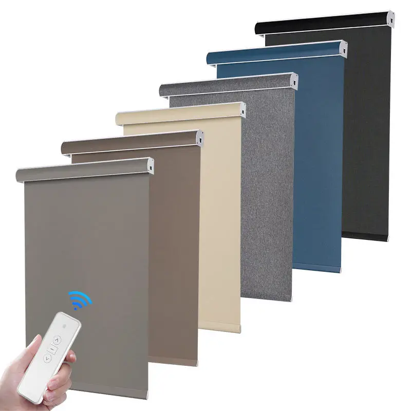 ม่านม้วนไฟฟ้าอัจฉริยะ Alexa ม่านม้วนแบบกำหนดเอง มอเตอร์ ม่านโปร่งแสงกรองแสงสำหรับหน้าต่าง 1