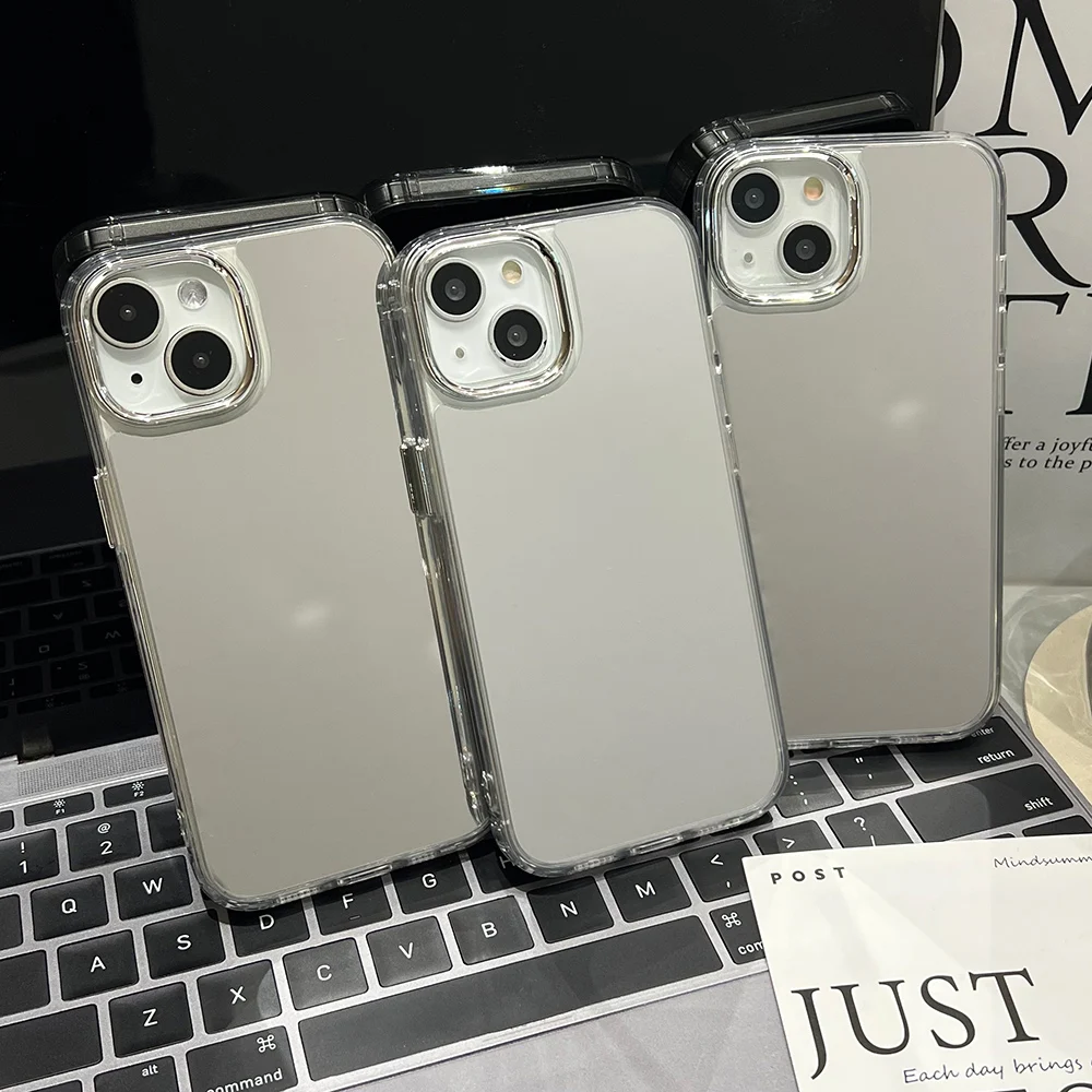 Luxury Acrylic Makeup Mirror Phone Case with Plating Shockproof Cover