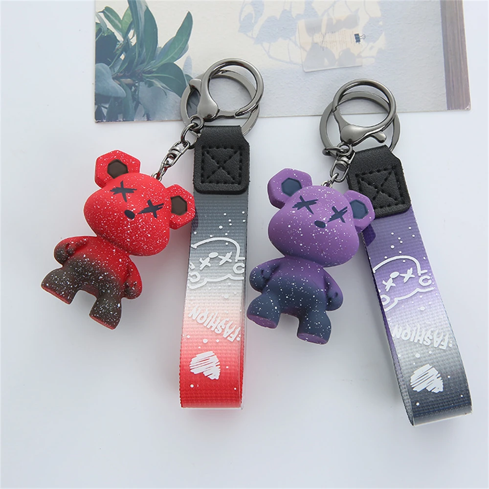 That Key|silver Zinc Alloy Gradual Color Bear Keychain
