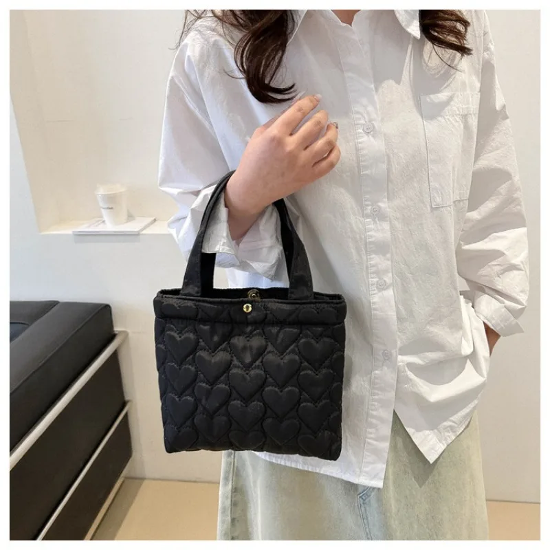 Puffer Shoulder Bag for Women Soft Down Cotton Padded Tote Handbag Purse Quilted Cross Body Bag Solid Color Bubbles Cloud Bag 7