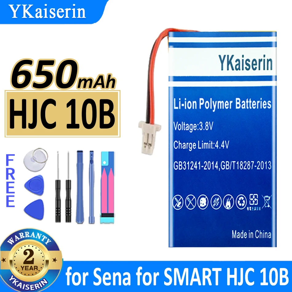 Batteria Ykaiserin Da 650Mah Per Sena Per Smart Hjc 10B Bateria