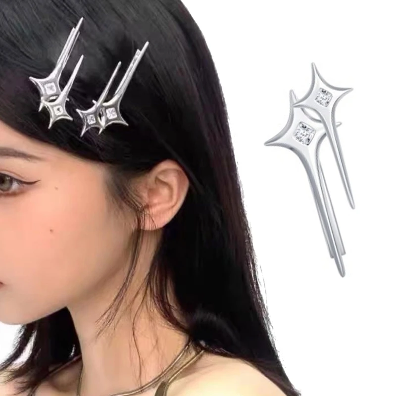 Wedding Cool Hair Pins Star Y2k Hairpin Silver Hair Clip