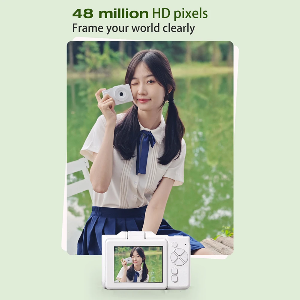 Digital Camera 48MP Portable CCD Camera 2.8 Inch 180 Flip Screen Vlogging Camera Vintage Camera for Teens Adult Beginner