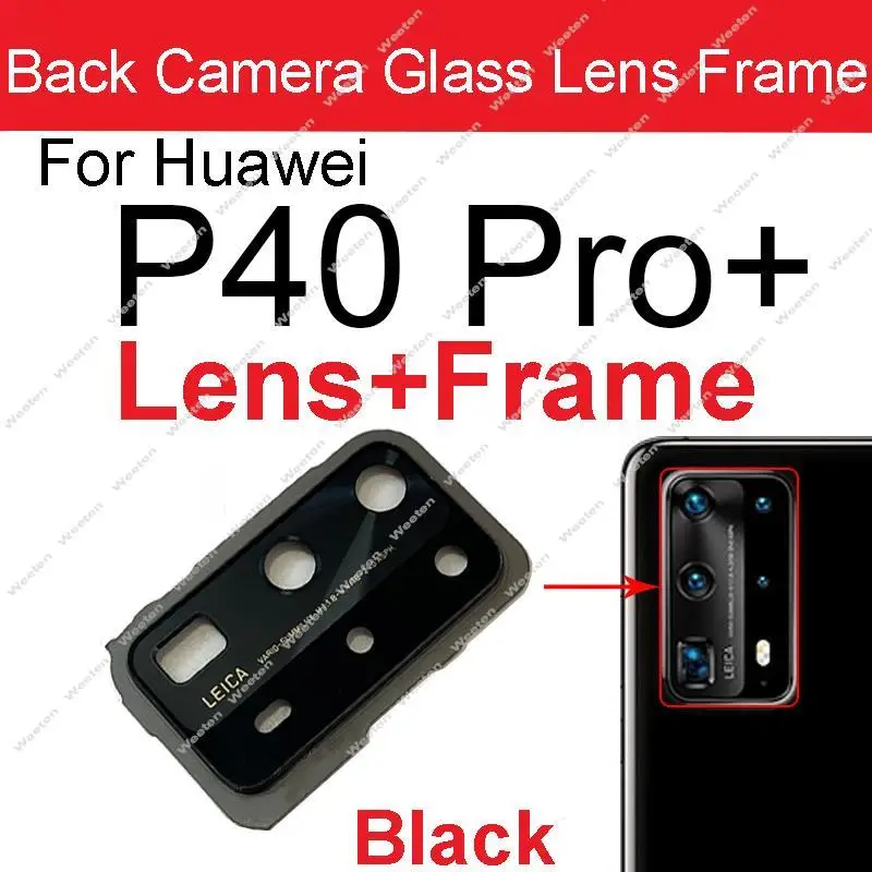 10x Vitres Protectrices Pour Appareil Photo Huawei P40 Pro (noir) – Lentille Arrière Avec Adhésifs – Lot Générique