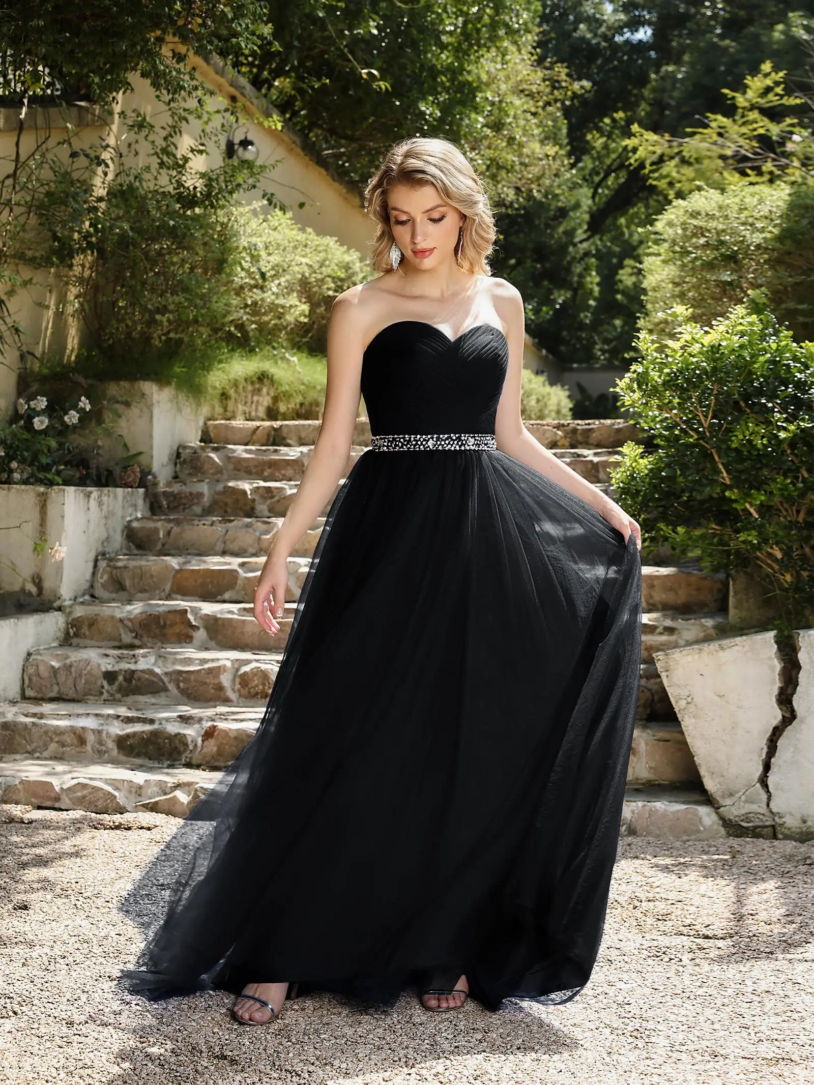 BABYONLINE فستان سهرة علوي مثير بدون حمالات ورقبة...