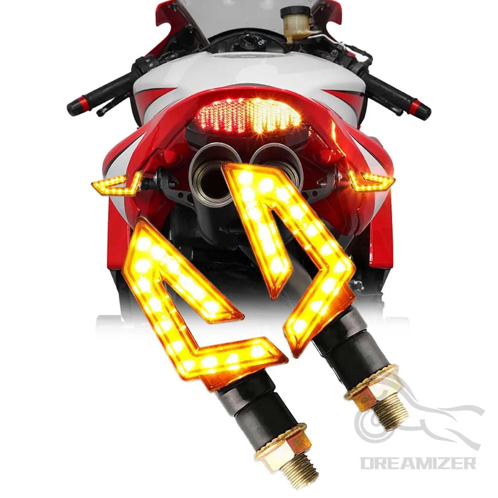 2pcs Waterproof Universal Motorcycle LED Turn Signal Light Amber Blade Lamp Indicator Blinker Flashing Moto For Suzuki