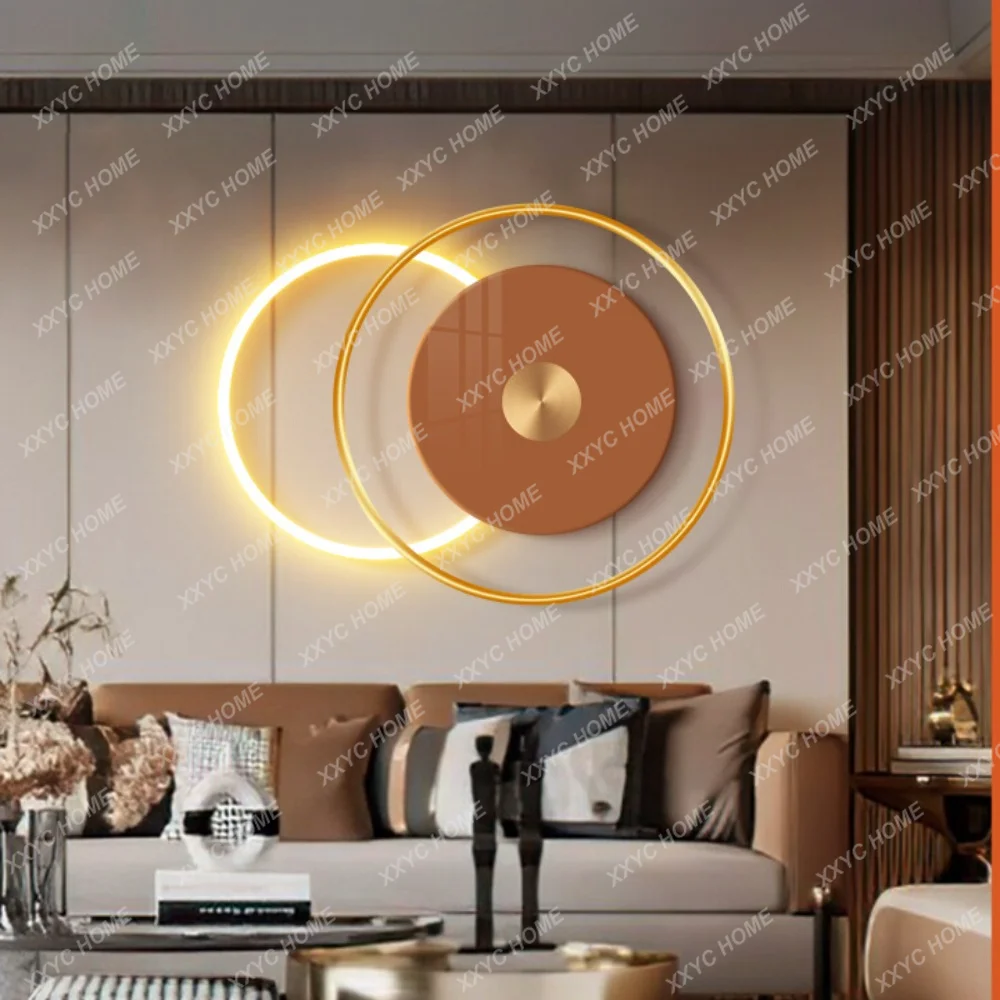 

Led Light Decorative Sofa Background Wall Light Luxury Three-Dimensional Mural Bedside Hanging Painting Crystal Porcelain