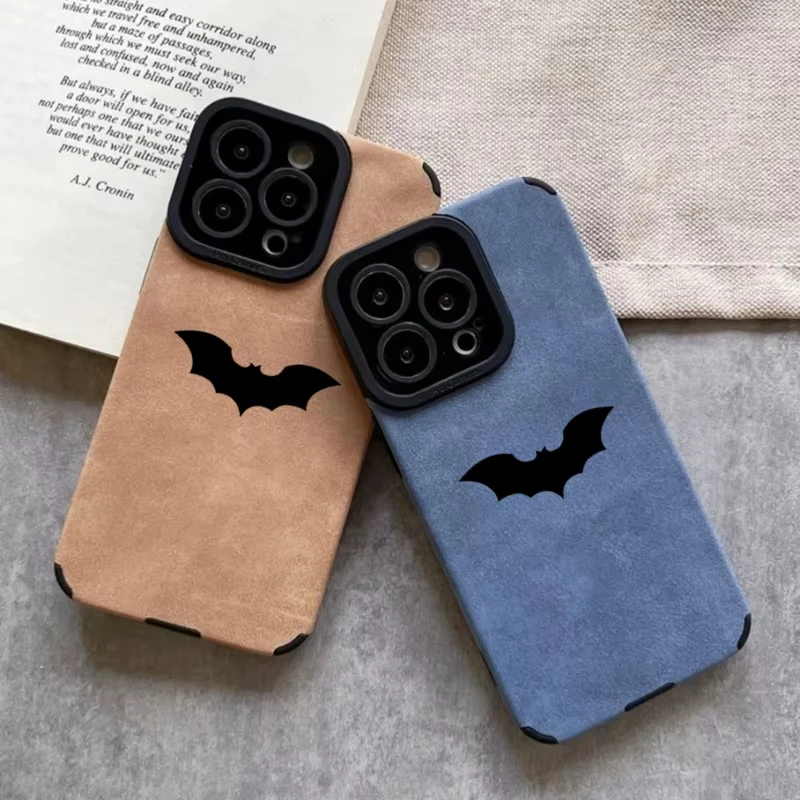 Sleek Cool Bat Leather Silicone Shockproof Phone Case